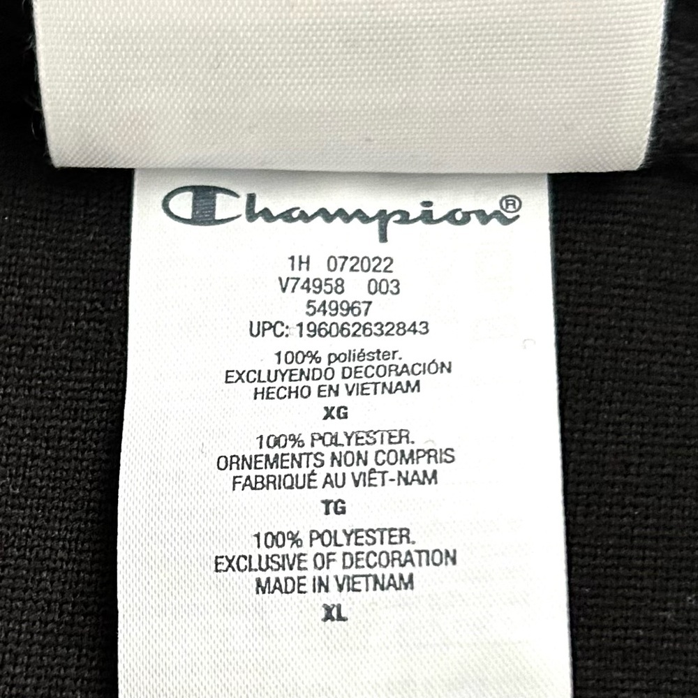 🌸BRAND NEW Champion Pullover. Fuzzy & Cozy. Black/White w/ Pockets Size: XL - Picture 14 of 14
